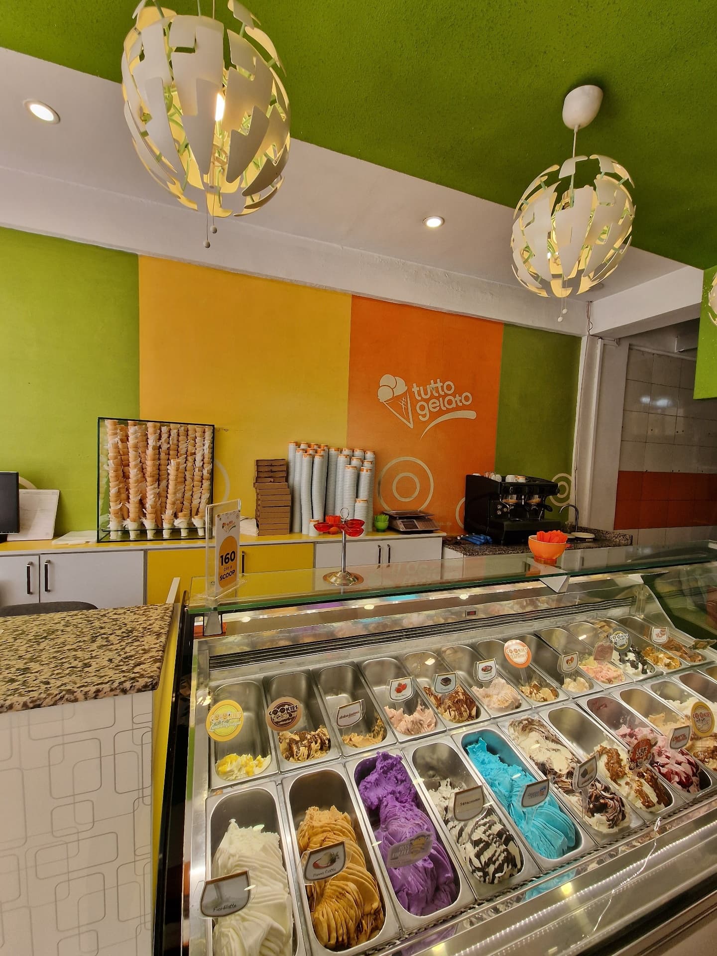 Inside a Tutto Gelato shop in Addis Ababa